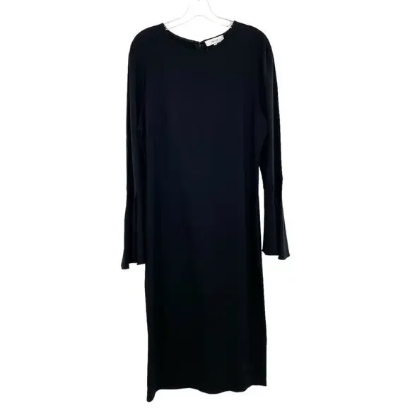 REISS Women's Black Long Sleeve Midi Dress